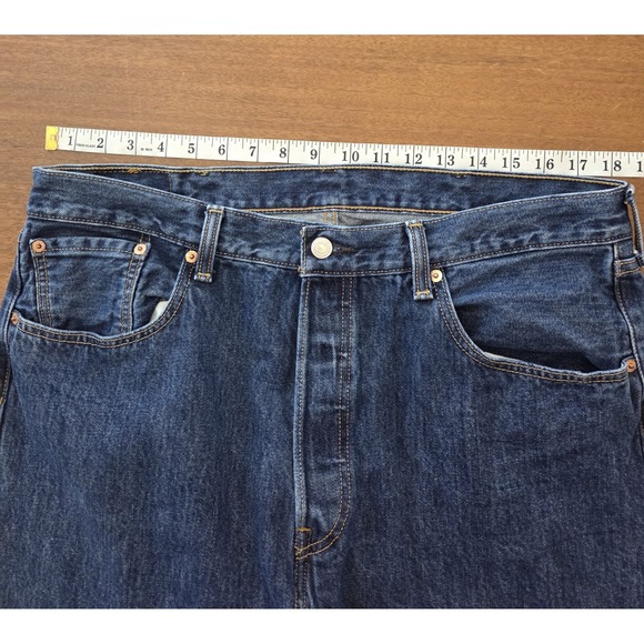 levis 501 jeans Men's 36x32 Button Fly Straight‎ 38x32 Blue - Picture 9 of 9